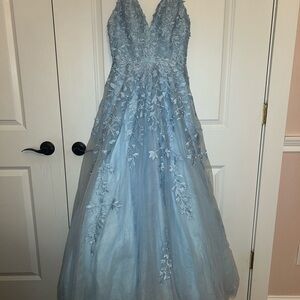 Sherri Hill Light Blue Prom Dress